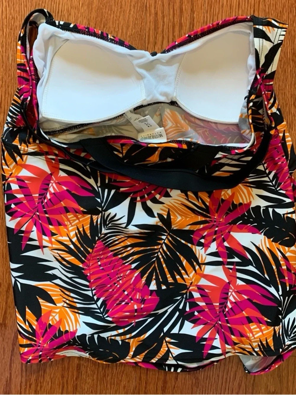 Tropical Print Tank Dress in Pink & Orange